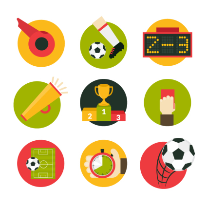 9 ronda mapa icono del f¨²tbol del vector