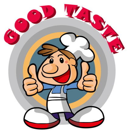 Cocinero de la historieta material de vector logo