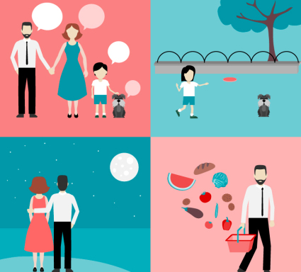 Documentaci車n ilustraci車n vectorial 4 famille