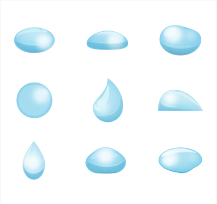 9 azul gota de agua vectores de diseño
