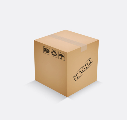 Tres dimensiones cajas de cart車n de diseño de vectores