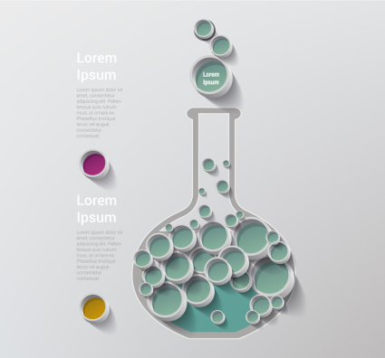 Informaci車n visita creativa mapa vectorial matraz de fondo redondo