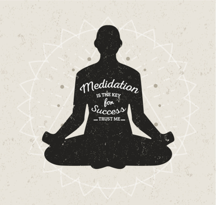 Mujer silueta vector material Meditaci¨®n