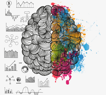 Material de diseño vectorial cerebro Pintado