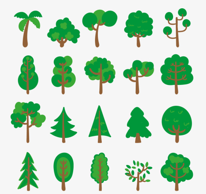 20 modelos de ¨¢rboles verdes material de diseño vectorial