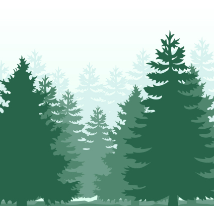 Material de vector de la silueta Bosque Verde