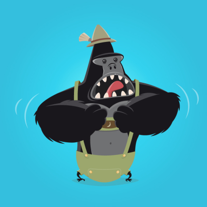 Vector de material gorila llorando Cartoon