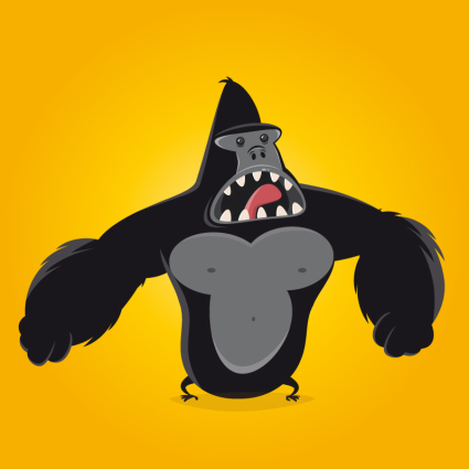 King Kong gorila vector de la historieta de material aullido