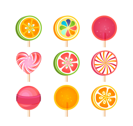 9 piruleta deliciosa vectorial