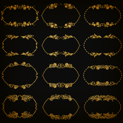 12 marco oro vector patr車n