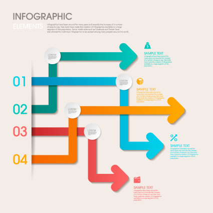 Color flechas diagrama vectorial Business Information