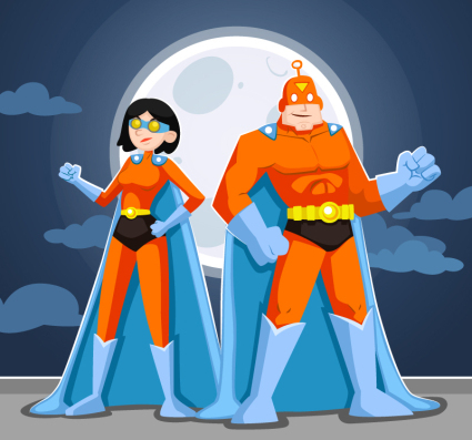 Superman hombres y mujeres de la historieta de material de vectores