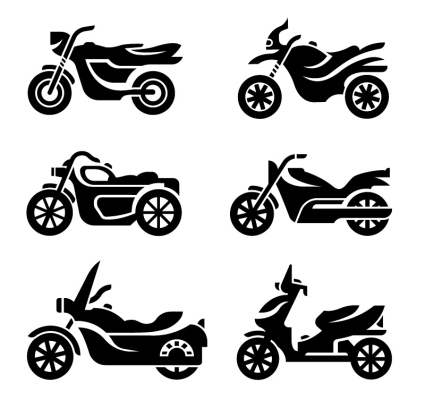Material de la motocicleta silueta vector 6 de la moda