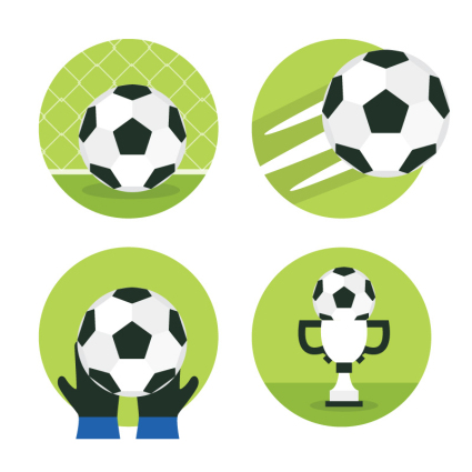 4 icono de vector de material de f¨²tbol en blanco y negro
