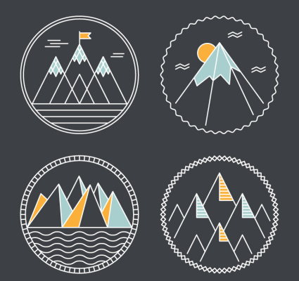 Material de la etiqueta vector de 4 pico creativo
