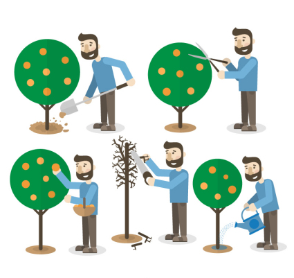 5 Enfermer¨ªa Vectores jardinero de la fruta