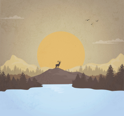 Reno Sunset vector material