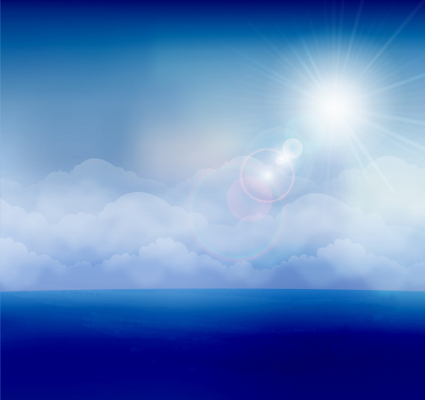 Cielo y mar paisaje vector de material