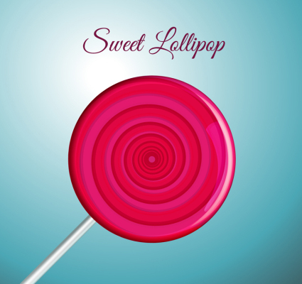 Vector material piruleta Delicioso