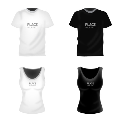 4 chaleco y camiseta de diseño vectorial