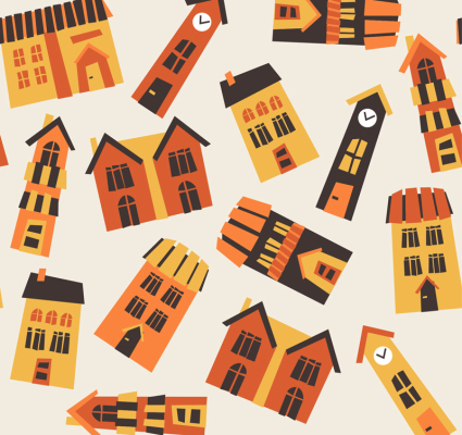 Vivienda Creativo de fondo sin fisuras del vector