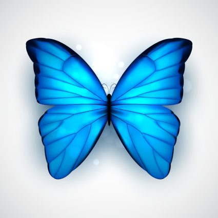 Vector de material mariposa azul hermoso