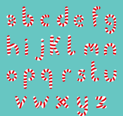 26 caramelos cartas diseño vectorial