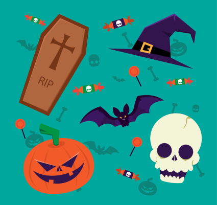 8 exquisita elemento del vector de Halloween