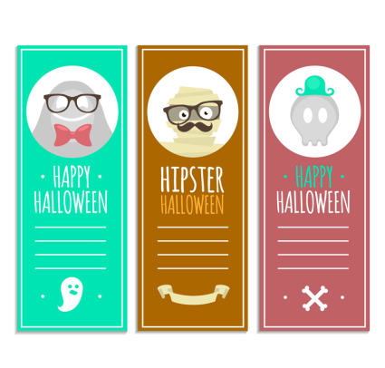 3 colores de la bandera de Halloween Vector