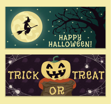 2 de Halloween del vintage Bandera del vector