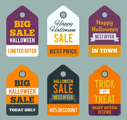 Material de vectores etiqueta promocional 6 de Halloween