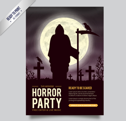 Creativo Reaper Halloween del aviador del partido del vector