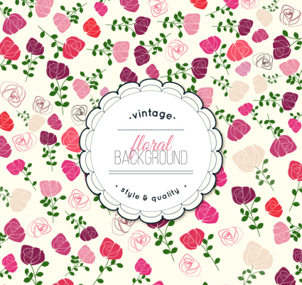 Flores de fondo vector de material Vintage Rose