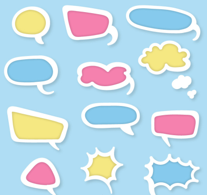 12 Color de burbujas idioma vectorial