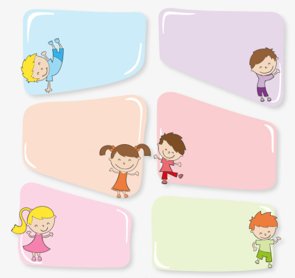 Niños de 6 nota decorativa vectorial