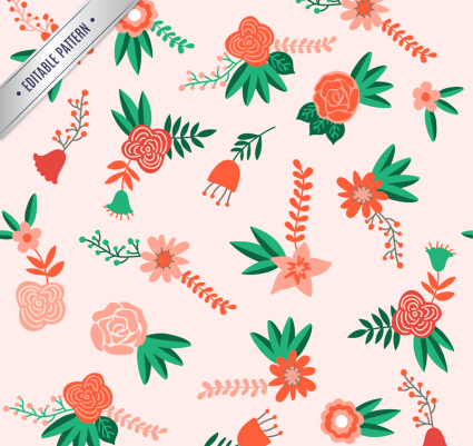 Cartoon rojo floral incons¨˛til del vector del fondo