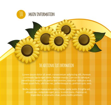 Girasol amarillo material de vectores de fondo