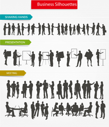 30, la gente de negocios silueta vector material