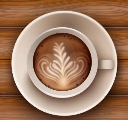 Plan de Cappuccino material de vector vista