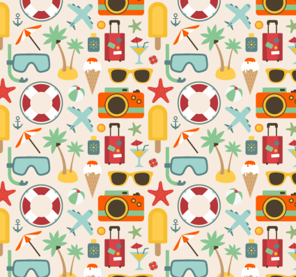 De fondo sin fisuras elemento vector de material de Verano