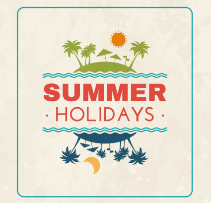 Posters de material de vectores de vacaciones de verano fresco