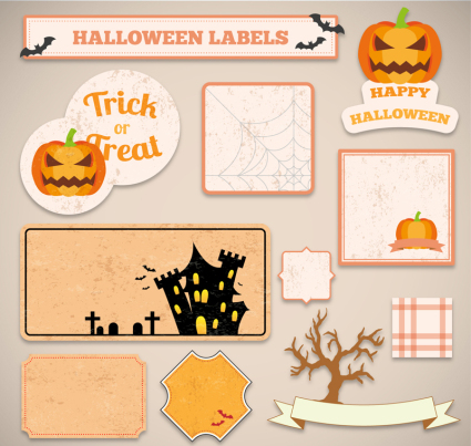 11 modelos creativo de Halloween material de la etiqueta vector