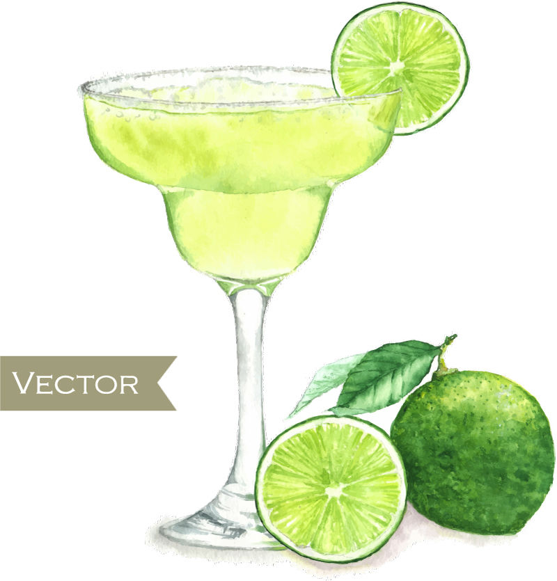 Material de cctel vector verde limn