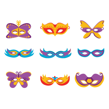 9 de dibujos animados material de diseño de m¨¢scara vectorial