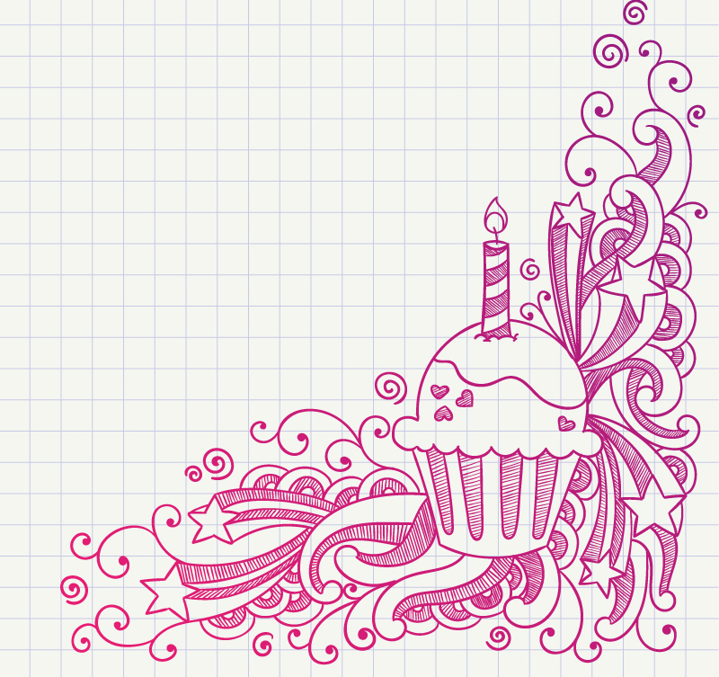 Mano patr車n dibujado con material de pastelitos vectorial