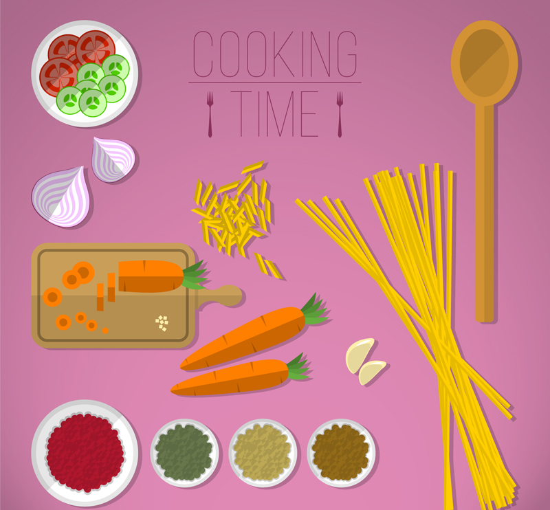 12 cocina creativa elemento vector de material