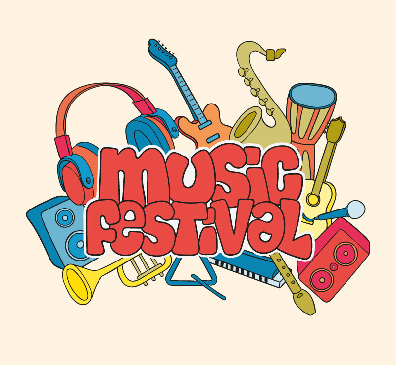 Vector de material Music Festival WordArt Creativo
