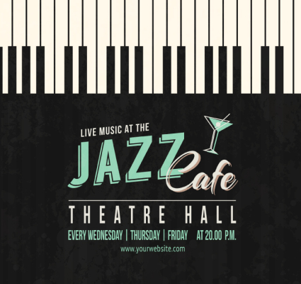 Jazz Cafe material de carteles de vectores