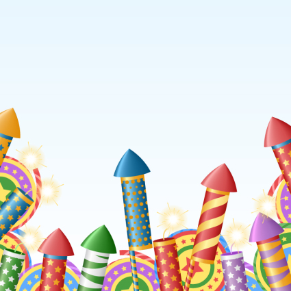 Color festival fireworks cohete vector de material