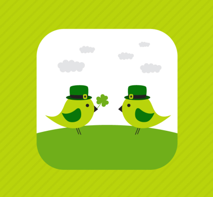 Pareja Verde birdies vector material